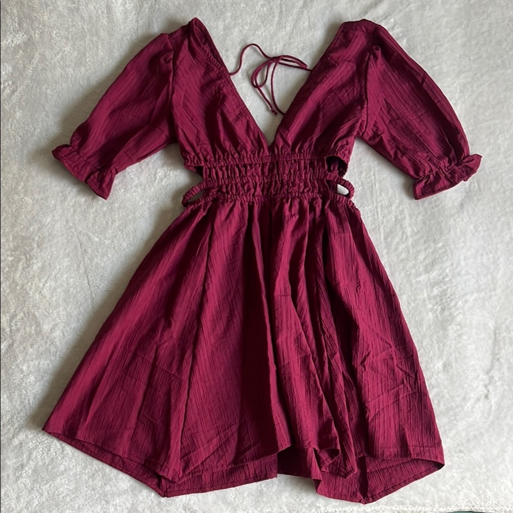 Elegant Burgundy Dress